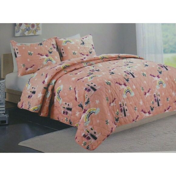 IVY HILL HOME FAIRY UNICORN TWIN QUILT SHAM SET NEW! $120 - Picture 2 of 9